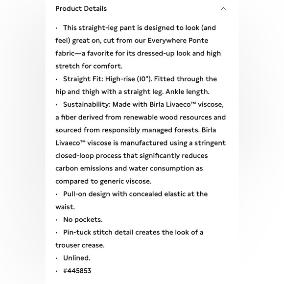 NWT-Banana Republic Navy Straight Everywhere Ponte Ankle Pant, Small - Picture 5 of 8